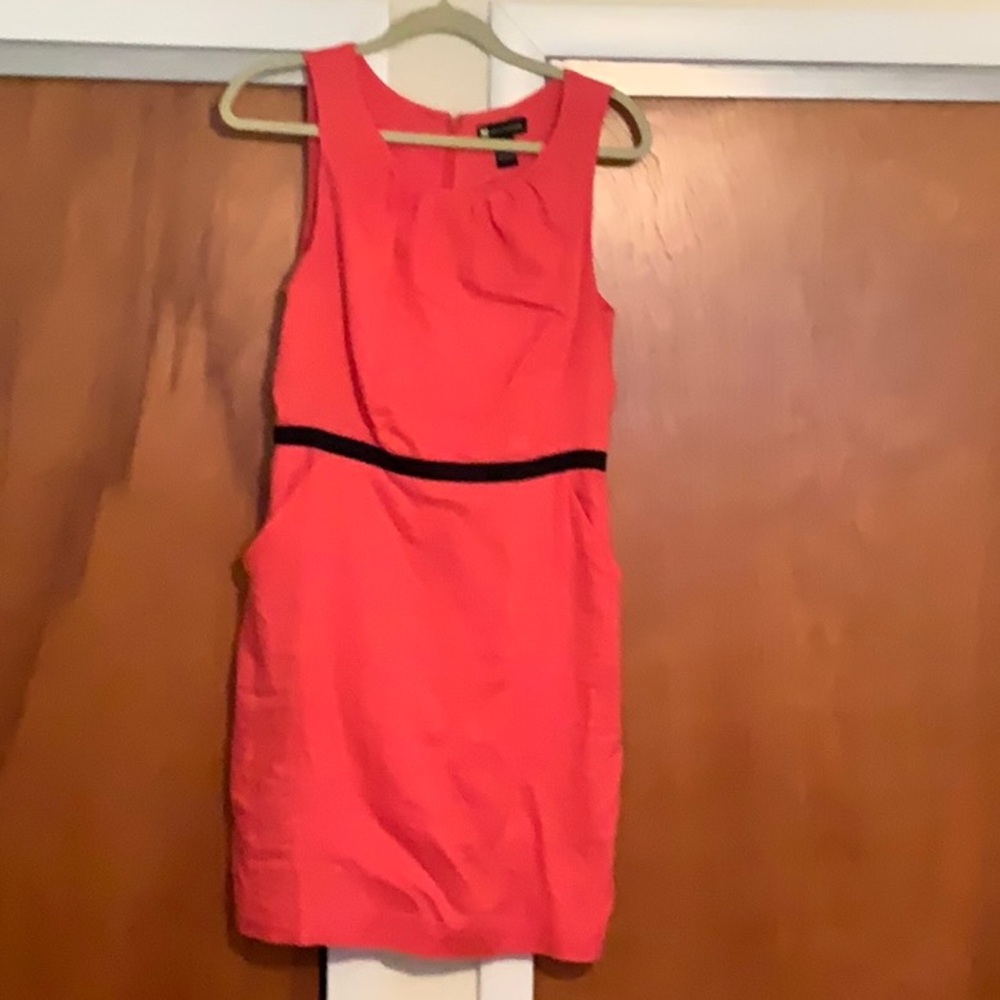Valerie Bertinelli Orange Pink Sheath Mini Dress (has pockets)